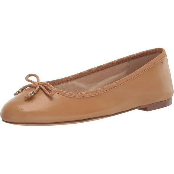 Sam Edelman Felicia Luxe Buff Tan Slip On Round Toe Flexible Wide Ballet Flats (Buff Tan, 8.5)
