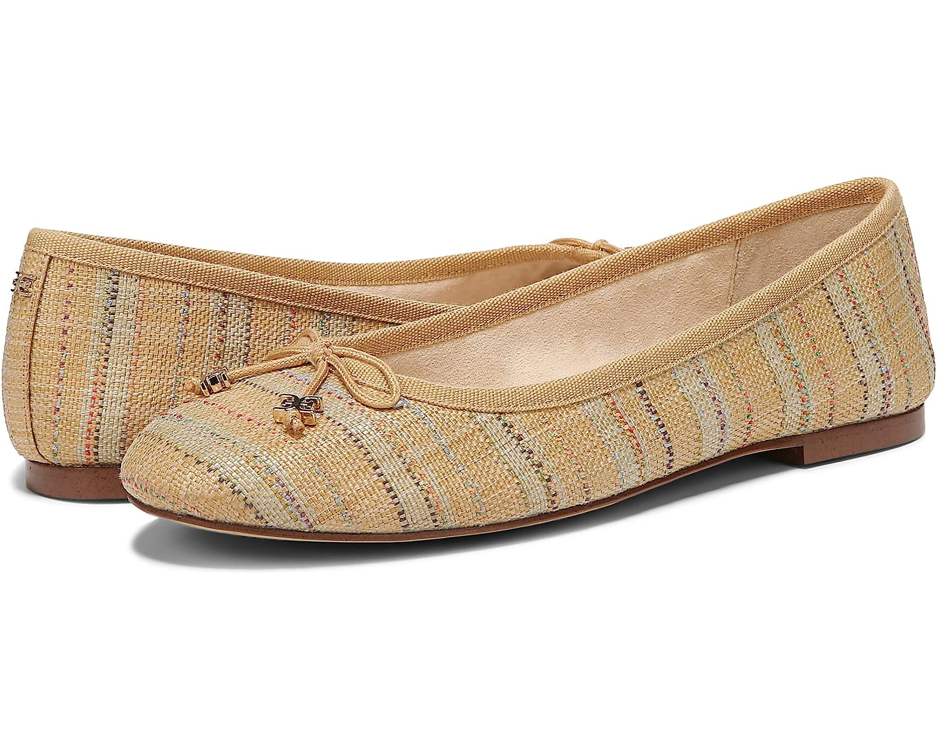 Sam Edelman Felicia Luxe Natural Multi Slip On Rounded Toe Flexible Ballet Flats (NATURAL MULTI