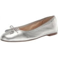 thumbnail image 1 of Sam Edelman Felicia Luxe Soft Silver Slip On Round Toe Flexible Wide Ballet Flat (Soft Silver, 7), 1 of 6