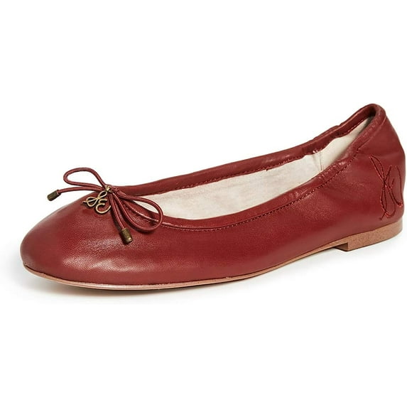 Sam Edelman Felicia Red Slip On Rounded Closed Toe Flexible Ballet Flat Wide (RED, 7.5)