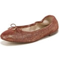 thumbnail image 1 of Sam Edelman Felicia Rust Pink Faux Shearling Leather Slip On Round Toe Ballet Flats (RUST PINK, 10), 1 of 5