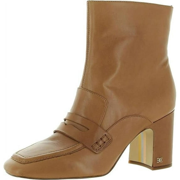 Sam Edelman Fenna Saddle Leather Almond Toe Block Heel Fashion Ankle Boots (Saddle, 6.5)