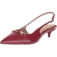 thumbnail image 1 of Sam Edelman Fitzgerald Red Mahogany Pointed Toe Slingback Kitten Heeled Pumps (Red Mahogany, 8), 1 of 6