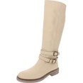 thumbnail image 1 of Sam Edelman Freda Eggshell Nude Leather Buckle Flat Knee High Riding Boots, 1 of 3