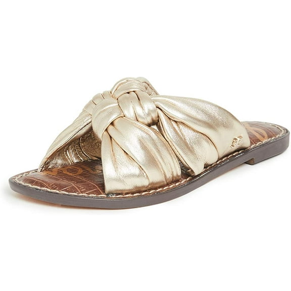 Sam Edelman Garson Molten Gold Cushioned Footbed Stylish Comfort Flat Sandals (Molten Gold, 5.5)