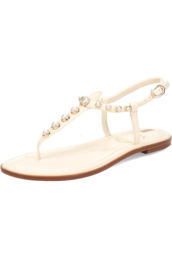 Women's Gigi Thong Sandal Pearl Porcelain Patent 7.5W