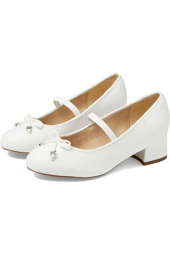 Girl's Tyra Mary Jane Block Heels Bright White 13M