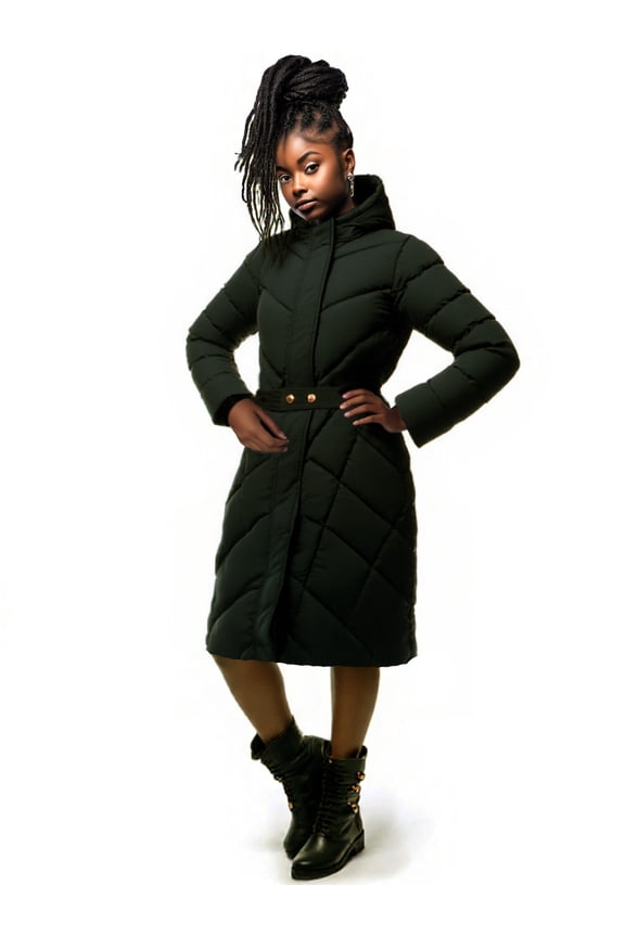 Girls' Belted Stadium Jacket Color: black Size: 7 - 8