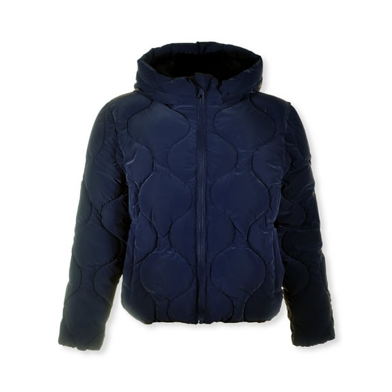 Sam Edelman Girls' Contour Quilted Stadium Jacket Color: navy Size: 5 - 6