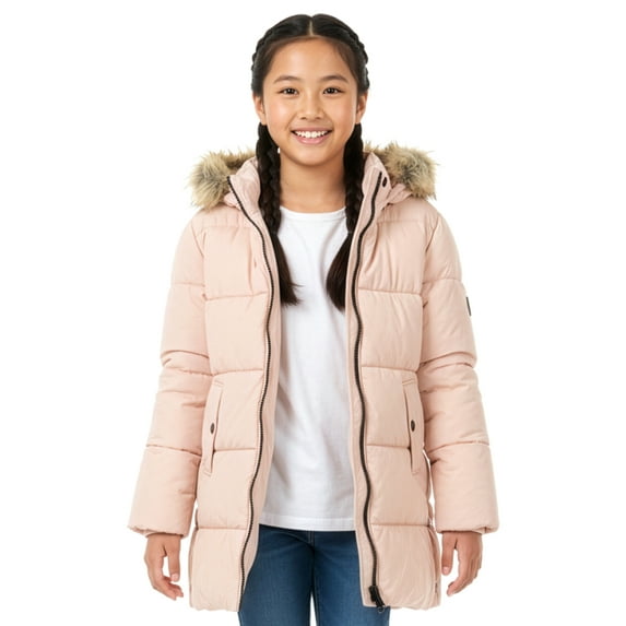 Sam Edelman Girls' Expedition Parka Jacket Color: pink Size: 10 - 12