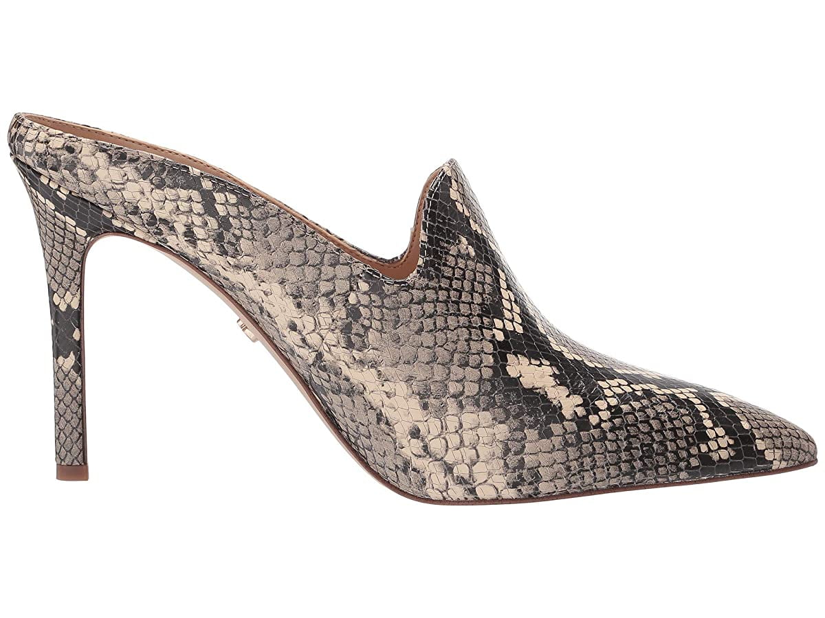 Sam Edelman Harlee Embossed Snakeskin-print Leather Mules Beige