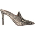 thumbnail image 1 of Sam Edelman Harlee Embossed Snakeskin-print Leather Mules Beige Pointed Toe Pump (BEIGE, 6.5), 1 of 6