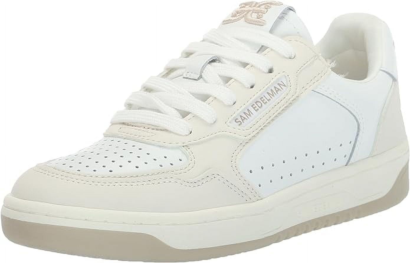 Sam Edelman Women's Jayne Sneaker - White/Stone Grey Retro Skater Shoes Size 6 Medium