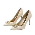thumbnail image 1 of Sam Edelman Hazel Radiant Porcelain Stiletto Heel Pointed Toe Slip On Pumps (Porcelain, 6), 1 of 6