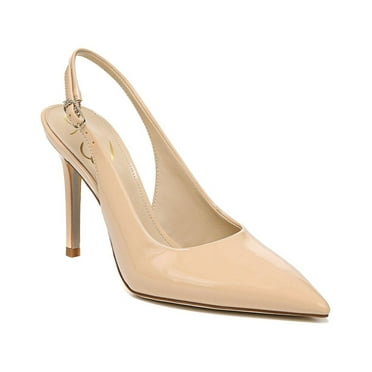 Sam Edelman Hazel Sling Beige Blush Stiletto Heeled Pointed Toe Dress Pumps (Beige Blush, 9.5)