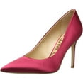 thumbnail image 1 of Sam Edelman Hazel Stiletto Dress Pointy Toe Pump Havana Red Satin (RED, 6), 1 of 6