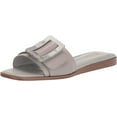 thumbnail image 1 of Sam Edelman Inez Pebble Grey Squared Open Toe Slip On Buckle Strap Slide Sandals (Pebble Grey, 6), 1 of 6