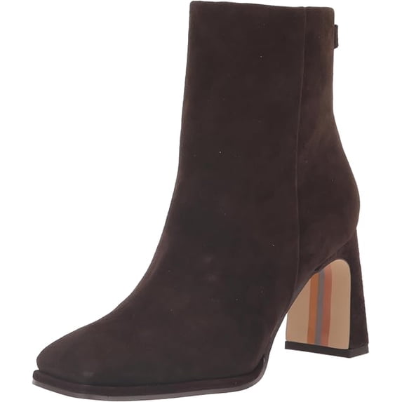 Sam Edelman Irie Chocolate Brown Squared Toe Block Heeled Fashion Ankle Booties (Chocolate Brown, 7)