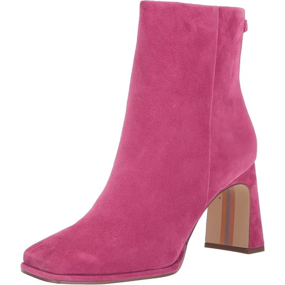 Sam Edelman Irie Modern Ivory Squared Toe Block Heeled Fashion Ankle Booties