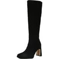 thumbnail image 1 of Sam Edelman Issabel Black Suede Squared Toe Block Heel Fashion Knee High Boots (Black Suede, 7.5), 1 of 6
