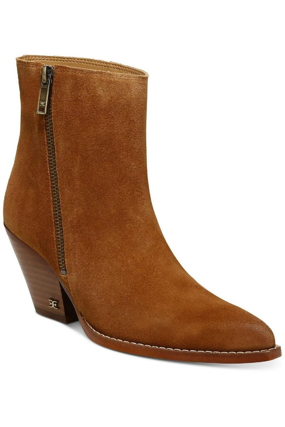 Jane Frontier Brown Leather Pointed Toe Block Heel Western Bootie (Frontier Brown, 11)