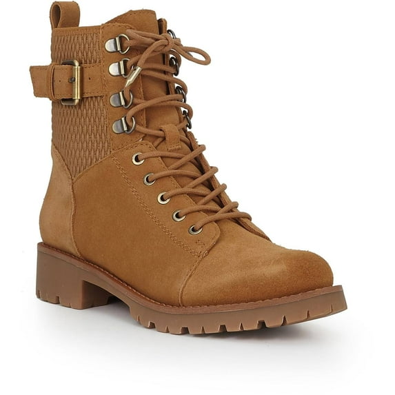 Sam Edelman Jansen Hiker Suede Lace Up Round Toe Boots CAMEL (CAMEL, 8.5)
