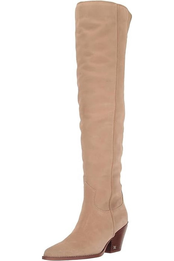 Julee Tuscan Taupe Rounded Wedge Heeled Over The Knee Fashion Boots (Tuscan Taupe, 8.5)