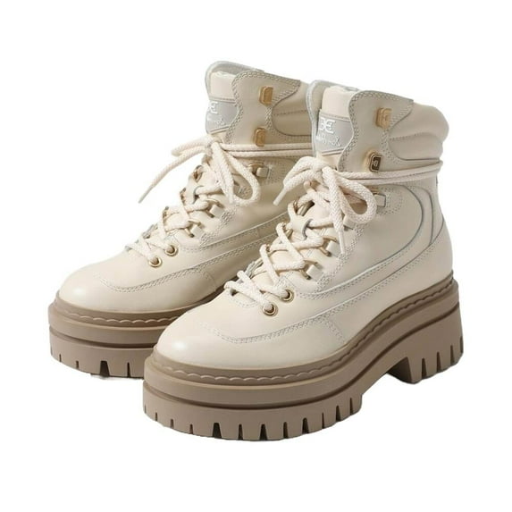 Sam Edelman Women's Kace Lace up Lug Sole Boot Modern Ivory 9M