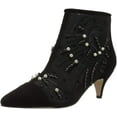 thumbnail image 1 of Sam Edelman Kami Black Mesh Formal Pointed Toe Kitten Heel Fashion Pearl Boot (5), 1 of 3