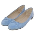 thumbnail image 1 of Sam Edelman Kaylee Light Blue Leather Almond Toe Slip On Detailed Ballet Flats (Light Blue, 7.5), 1 of 4
