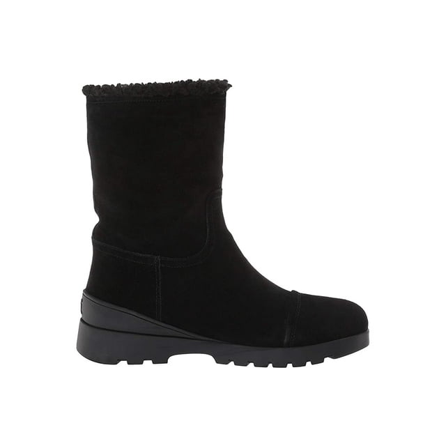 Sam Edelman Kaylie Black Suede Shearling Weather Lined Snow Winter Boots (BLACK, 7.5)