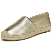 Sam Edelman Kenley Gold Leather Rounded Toe Slip On Espadrilles Classic Flats (Gold Leaf Leather, 9.5)