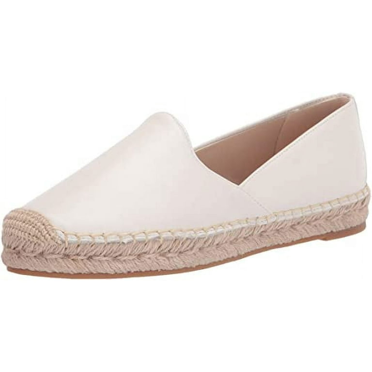 Sam Edelman Kesia Bright White Leather Espadrille Flat Slip-On
