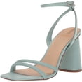 thumbnail image 1 of Sam Edelman Kia Tide Blue Squared Open Toe Ankle Strap Block Heeled Wide Sandals (Tide Blue, 7), 1 of 6