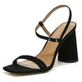 thumbnail image 1 of Sam Edelman Kit Black Square Toe Slingback Strap Cylindrical Block Heel Sandals (Black, 6.5), 1 of 5