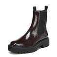 thumbnail image 1 of Sam Edelman Laguna Burgundy Leather Chelsea Moto Rounded Toe Pull On Boots (Burgundy, 5), 1 of 2