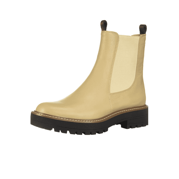 Sam Edelman Laguna Sesame Leather Chelsea Moto Round Toe Pull On Ankle Wide Boot (Sesame, 7.5)
