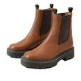 thumbnail image 1 of Sam Edelman Laguna Tawny Brown Rounded Toe Pull On Chelsea Ankle Combat Boots (Tawny Brown, 6), 1 of 6