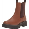 thumbnail image 1 of Sam Edelman Laguna Tawny Brown Rounded Toe Pull On Chelsea Ankle Combat Boots (Tawny Brown, 8), 1 of 6