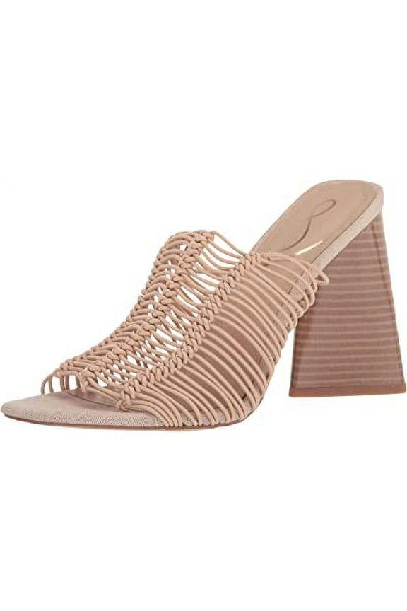 Laurette Almond Multistraps Slip On Open Toe Block Heel Sandals (Almond, 11)