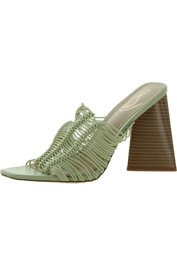 Laurette Light Green Block Heel Slip On Squared Toe Fashion Mules (Light Green, 5)