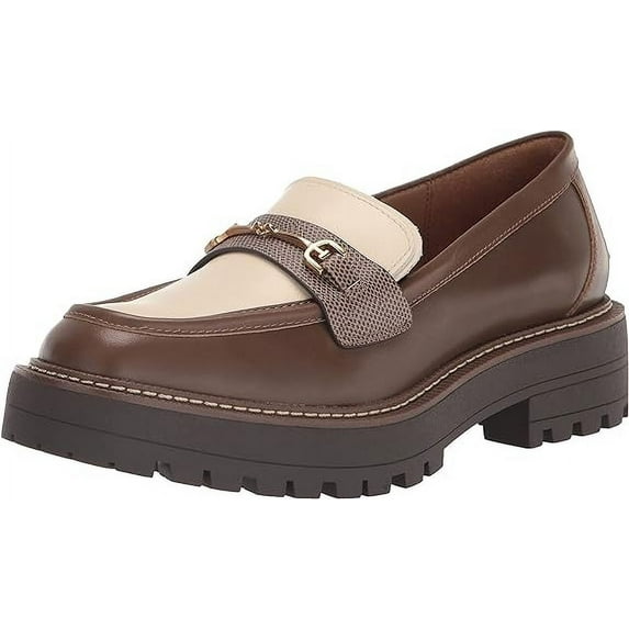 Sam Edelman Laurs Olive Taupe Slip On Round Toe Chunky Lug Sole Platform Loafers (Olive Taupe, 7.5)