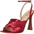 thumbnail image 1 of Sam Edelman Lavendar Raspberry Ankle Strap Squared Open Toe Spool Heeled Sandals (Raspberry, 6), 1 of 6