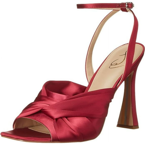 Sam Edelman Lavendar Raspberry Ankle Strap Squared Open Toe Spool Heeled Sandals (Raspberry, 6)