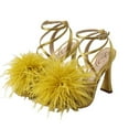 thumbnail image 1 of Sam Edelman Layton Dark Pear Ankle Strap Spool Heeled Feather Detailed Sandals (Dark Pear, 6), 1 of 6