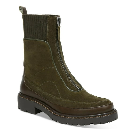 Sam Edelman Leone Alpine Green Front Zipper Round Toe Chelsea Ankle Boots (Alpine Green, 6.5)