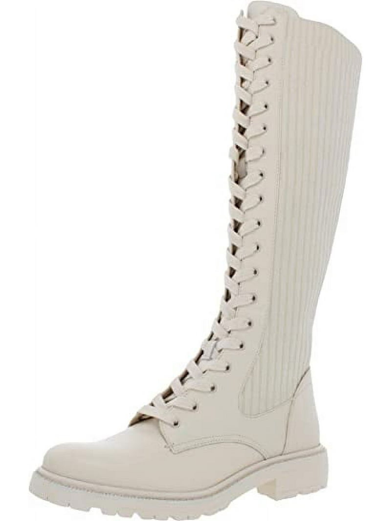 Sam Edelman Lila Ivory Leather Chunky Heel Rounded Toe Lace Up