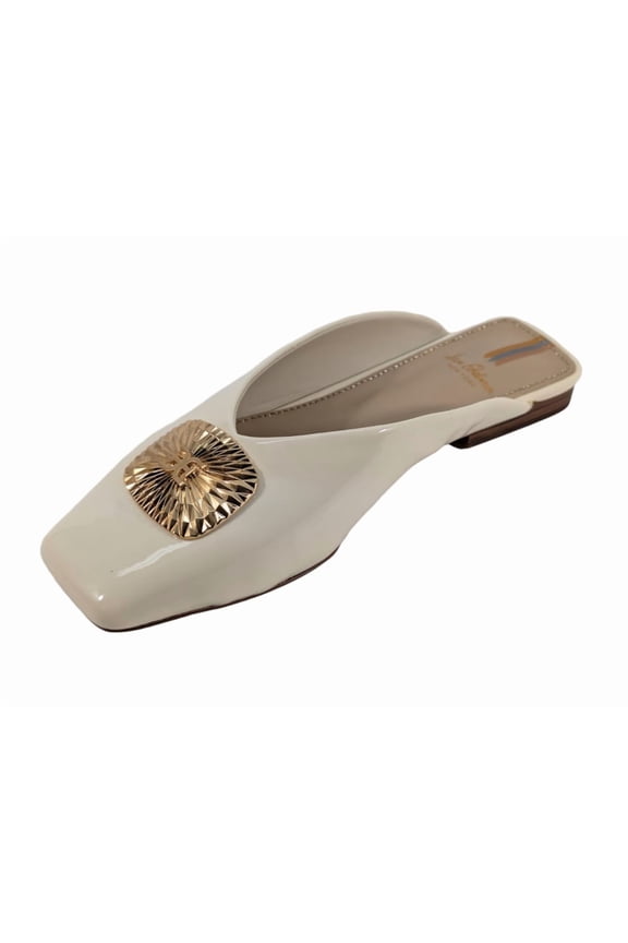 Lin Radiant Women's Ivory Patent Mule 5.5M