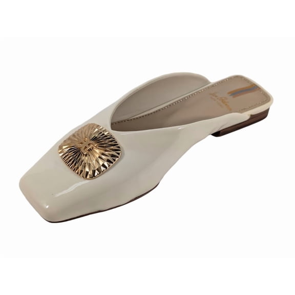 Sam Edelman Lin Radiant Women's Ivory Patent Mule 6.5M