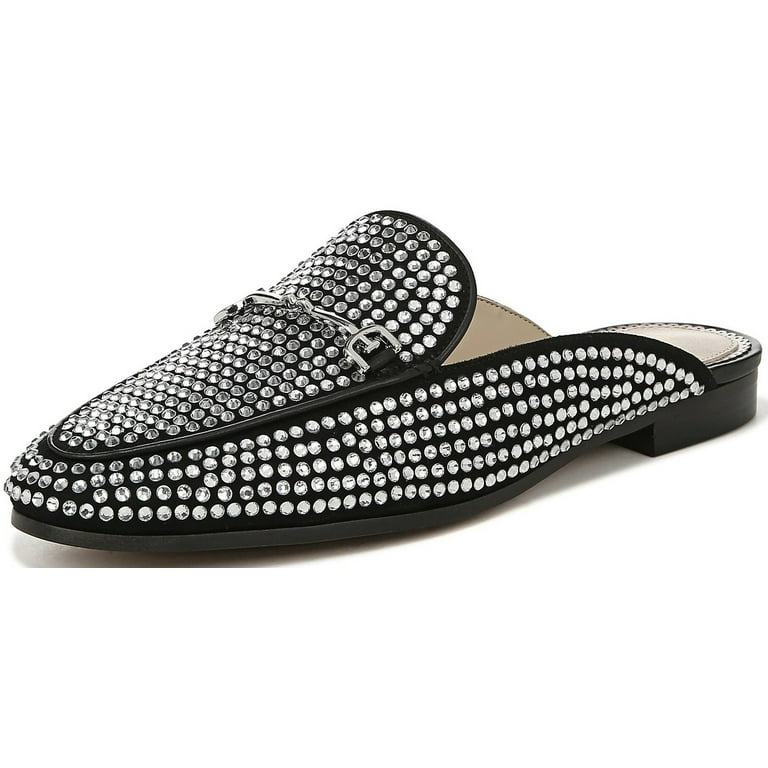 Sam Edelman Linnie Black Glitz Slip On Almond Toe Flat Fashion